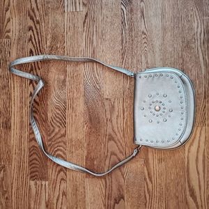 Grace Adele Light Gold Faux Leather Crossbody Bag Metallic Classic Boho